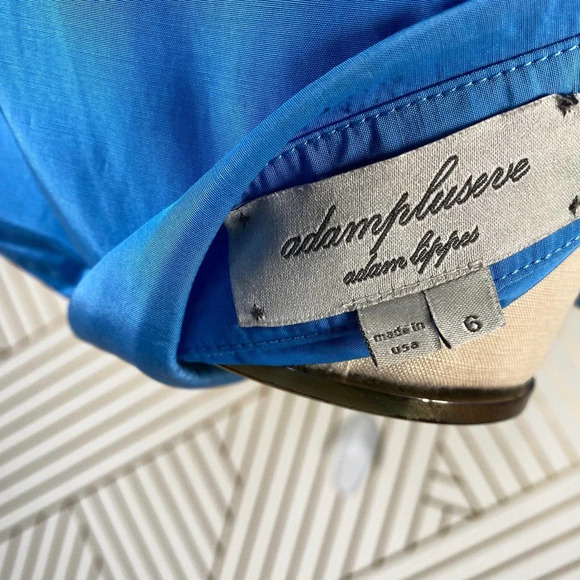 Adam Lippes Adam Plus Eve Shirt Dress Sleeveless Mini Button Tie Blue Size 6‎ - Picture 10 of 11